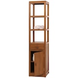 thumbnail of Teak-Regal HWC-M86, Badschrank Badregal Badezimmer, hochwertiges B-Grade-Teak (Kernholz, 20-30 Jahre), 180x40cm