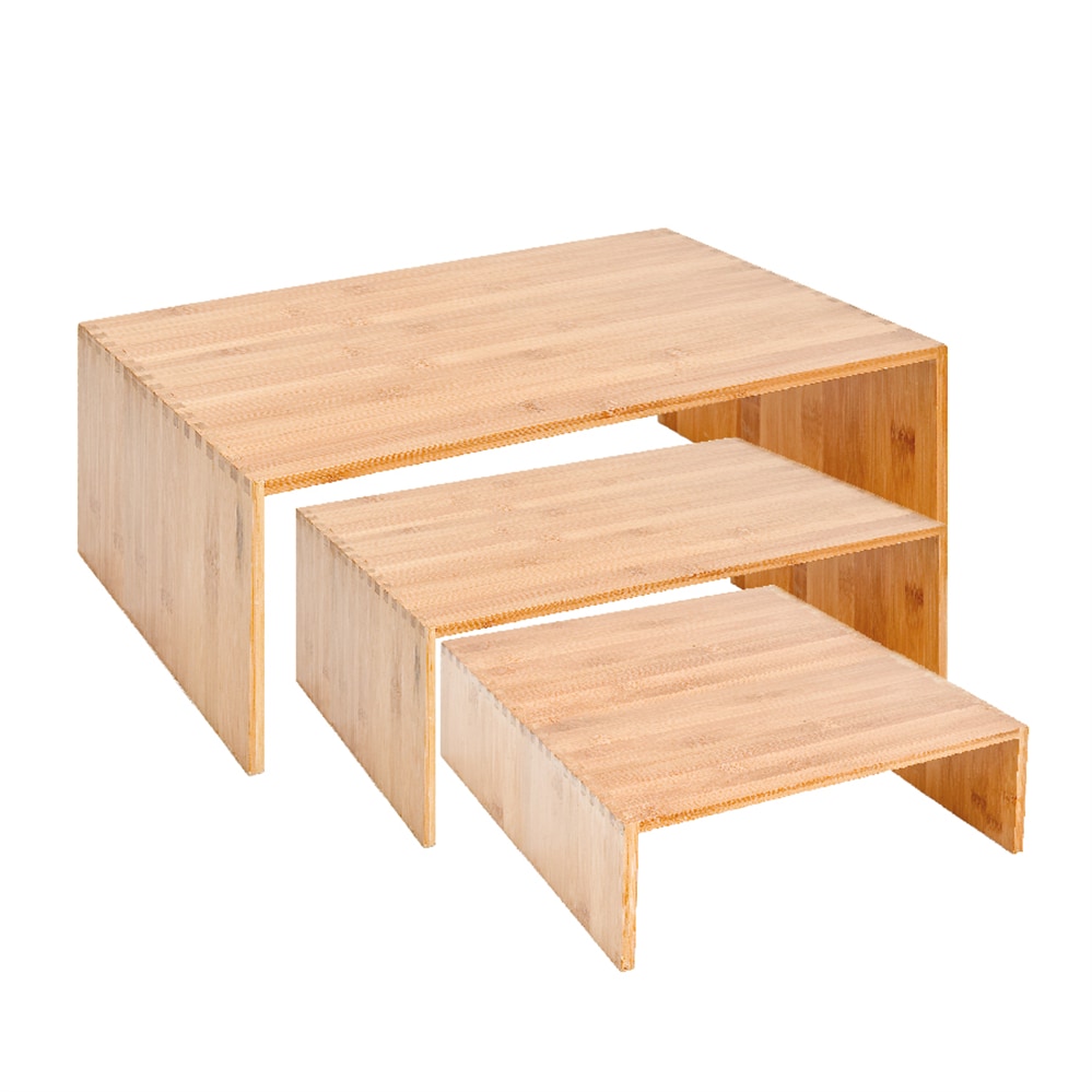 Garcia de Pou - 3 U. Élevateurs Buffet Grands Naturel Bambou