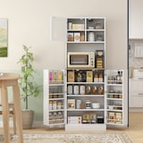 thumbnail of HOMCOM Alacena de Cocina Armario de Cocina Mueble Auxiliar de Cocina con 3 Puertas Estantes Ajustables y Estantes en la Puerta 60x35x169 cm Blanco