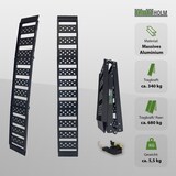 thumbnail of TRUTZHOLM 1 x Auffahrrampe 2-fach klappbar 199cm Traglast 340 kg Alu schwarz geriffelt/ gelocht Rampe Verladerampe