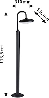 thumbnail of Paulmann LED Pollerleuchte Nostro  seewasserresistent IP44 rund 1135mm 3000K 10W 900lm 230V  Anthrazit  Aluminium 94760