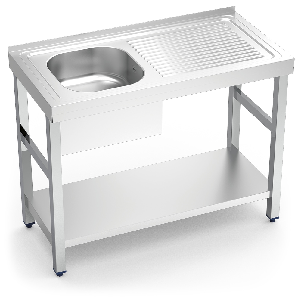 FRICOSMOS-Spüle mit Halterung c/between.1C,ED 1000x500x850 mm. Eimerabmessungen 340x370x150 mm.