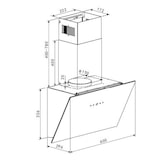 thumbnail of PKM Kopffreihaube KHS20-60H 60cm Glas schwarz A+ Dunstabzugshaube Touch Control