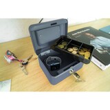 thumbnail of ARREGUI Elegant C9216 Geldkassette aus Stahl | 15 cm breit | Abschließbare Kasse mit Geldeinsatz | Kleine Geldkassette mit Schlüssel und Münzeinsatz