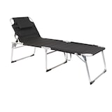 thumbnail of XXL Aluminium Gartenliege Sonnenliege gepolstert mit Kopfkissen klappbar 200 cm Schwarz : Schwarz