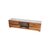 thumbnail of KAWOLA Lowboard YOSHA 2 Türen mit LED, Eiche 200x52x45cm