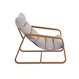 thumbnail of Relaxsessel aus Stahl und Textilene mit Terracotta-Fußstütze