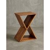 thumbnail of Extravaganter Beistelltisch aus Sheeshamholz, X-förmige Konstruktion, 2 Ablagen. 43x30x60 cm | Kadima Design
