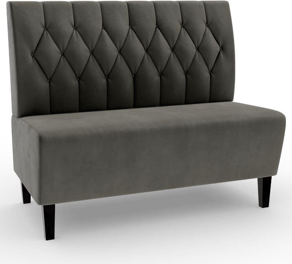 Gastro Sitzbank Paris | 120 cm breit | Samtstoff in Anthrazit | Diamant | Dinerbank