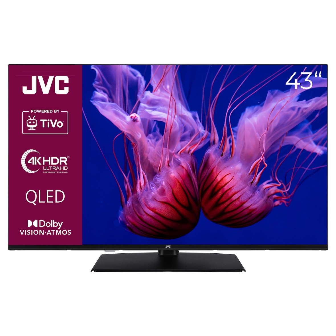 JVC LT-43VUQ3455 QLED Fernseher 43 Zoll Smart TV TiVo 4K UHD, HDR Dolby Vision, 6 Monate HD+ (2026)