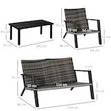 thumbnail of Outsunny Conjunto de Muebles de Jardín de Ratán 4 Piezas Juego de Muebles de Exterior con Sofá de 2 Plazas Sofás Individuales y Mesa de Centro