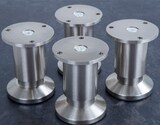 thumbnail of 4er SET Möbelfüße Sofafuß Möbelbeine ALUMINIUM gebürstet Höhe 18 cm 38 mm stabile Ausführung Sofa