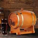 thumbnail of Relaxdays Holzfass klein, 2,2 l, Whiskyfass mit Bock & Zapfhahn, für Wein & Spirituosen, Deko Schnapsfass, hellbraun