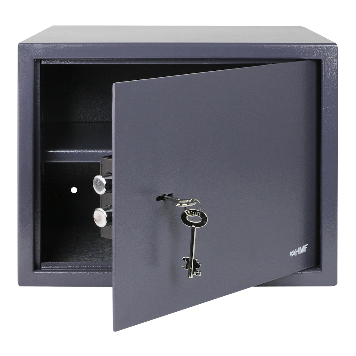 HMF 49203-11 Safe Tresor mit Schlüssel, Möbeltresor | 38 x 30 x 30 cm | Anthrazit
