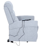 thumbnail of Fernsehsessel HWC-K63, Relaxsessel Sessel, Liegefunktion Aufstehhilfe Massage Heizfunktion, Stoff/Textil ~ hellgrau