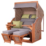 thumbnail of Strandkorb deVries PURE® Comfort XL - PE griseum - Dessin 490 - inkl. Schutzhülle