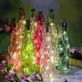 thumbnail of LED Dekoflasche mit Lichterkette Juteseil Leuchtflasche H: 28cm hellgrün