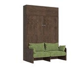 thumbnail of Cama de casal dobrável Kentaro de 160 cm com sofá e armário de parede em nogueira, verde