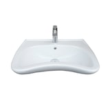 thumbnail of Belvit Behindertengerechtes Design Waschbecken 60 cm Weiß Keramik mit Hahnloch & Überlauf – Wandmontage Bad & WC