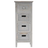 thumbnail of Kommode T18, Schubladenschrank Schrank, 4 Schubladen, 74x30x25cm Shabby-Look Vintage ~ grau