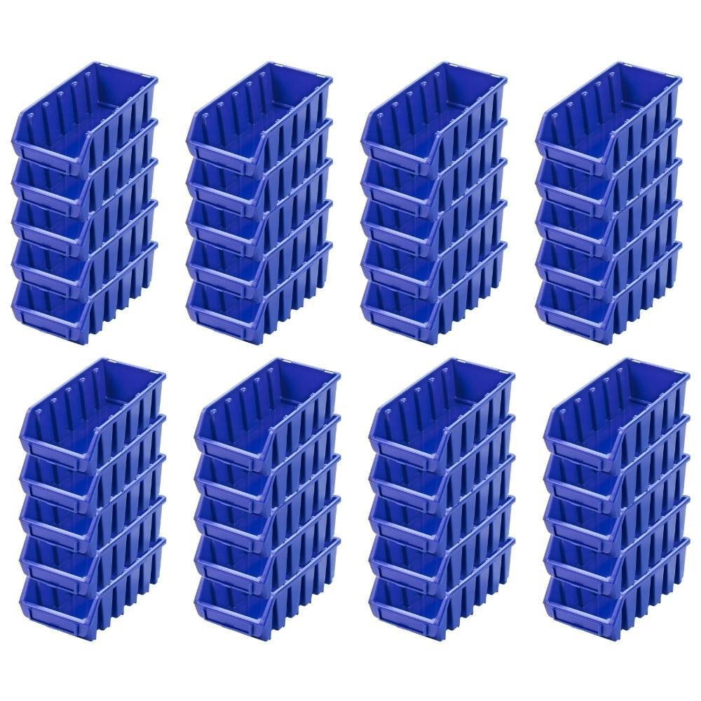 PROREGAL Mega Deal 40x Sichtlagerbox 2L | HxBxT 7,5x11,6x21,2cm | Polypropylen | Blau | Sichtlagerbehälter, Sichtlagerkasten, Sortierbehälter