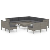 thumbnail of vidaXL 12-tlg. Garten-Lounge-Set mit Auflagen Poly Rattan Grau