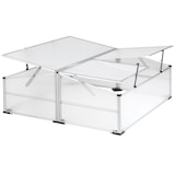 thumbnail of tectake Mini serre en aluminium - 102 x 102 x 41 / 31 cm blanc transparent