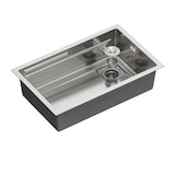 thumbnail of Gasfrit – Keukenspoelbak met sifon voor werkblad in roestvrij staal, grijs, 1 spoelbak 70 x 44 x 21 cm