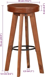 thumbnail of vidaXL Barhocker 2 Stk. Echtleder und Akazien-Massivholz