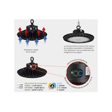 thumbnail of Projetor LED Iluminação Industrial 200W Lojas Armazéns Garagens Ângulo 90° ASLO