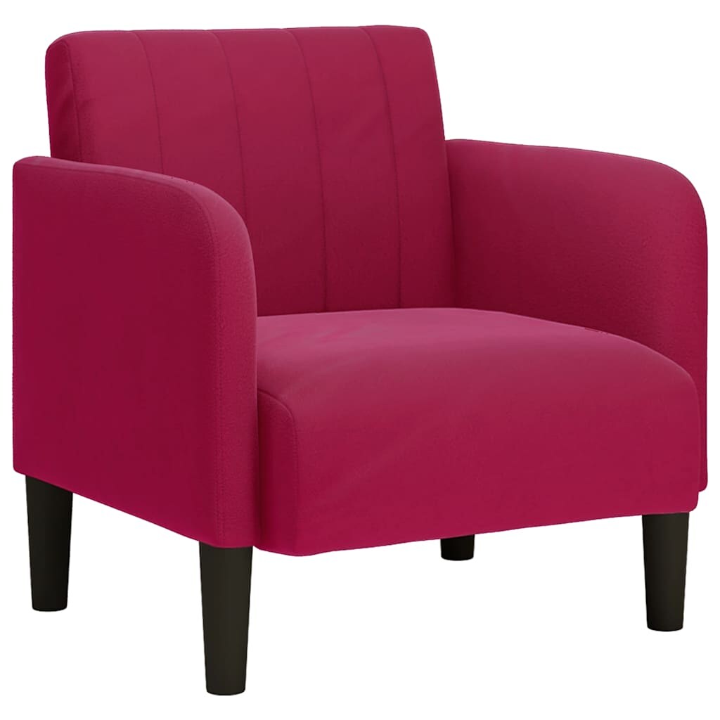 vidaXL Fauteuil met armleuningen 54 cm fluweelrood wijnrood