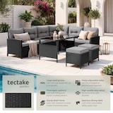 thumbnail of tectake Conjunto de rattan BARLETTA  Preto/Cinzento