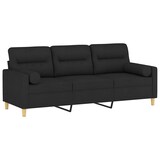 thumbnail of vidaXL 3-Sitzer-Sofa mit Zierkissen Schwarz 180 cm Stoff