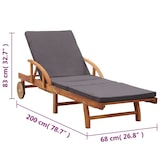 thumbnail of vidaXL Sonnenliege mit Auflage Massivholz Akazie