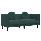 thumbnail of vidaXL Sofa mit Kissen 2-Sitzer Dunkelgrün Samt