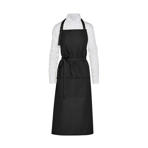 AMSTERDAM - Recycled Bib Apron with Pocket: One Size / Black