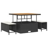 thumbnail of vidaXL Garten-Sofa-Set mit Kissen mit Speicher Schwarz Poly Rattan