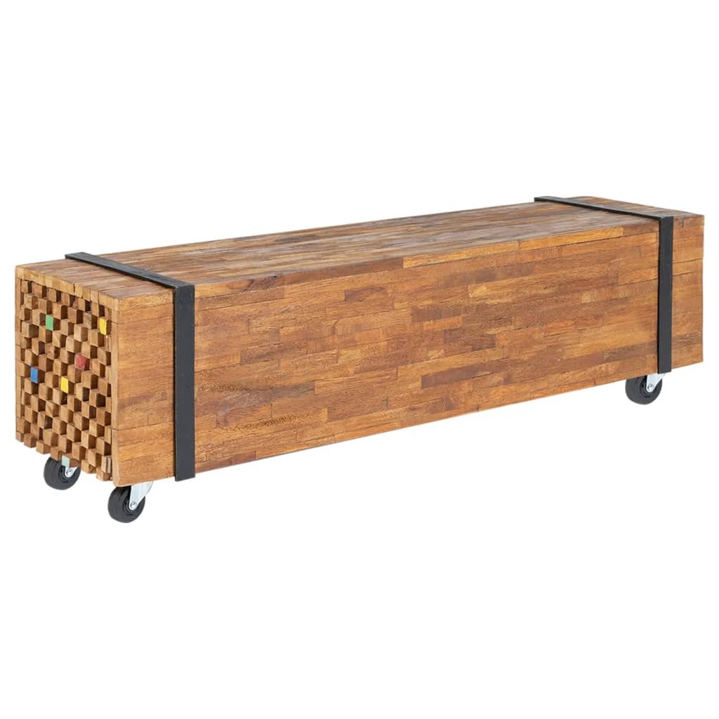 vidaXL TV-Schrank 110x30x32,5 cm Massivholz Teak