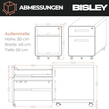 thumbnail of Bisley EasyRoll Rollcontainer mit Hängeregister, Container mit 2 Schubladen abschließbar aus Metall in schwarz, Büro Rollwagen für Hängemappen als