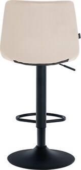 thumbnail of DELUKE® Barhocker DUBAI - Creme, Samt, Schwarz | Barhocker mit Lehne Barstuhl Tresenhocker Tresenstuhl Kneipenhocker Kneipenstuhl
