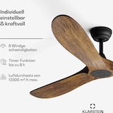 thumbnail of Bahama Breeze Smart Deckenventilator | Massivholz-Rotorblätter | Fernbedienung + App-Steuerung Walnuss 152
