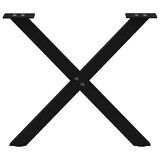 thumbnail of Helloshop26 - Set aus 2 X-förmigen Couchtischbeinen mit verstellbaren Nivellierfüßen 50 x 42–43 cm schwarzer Stahl 02_0057169