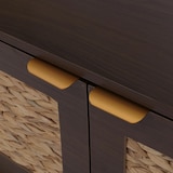thumbnail of Sitzbank HWC-P54, Garderoben-Bank Schuhregal Schuhablage, MDF Melamin Wasserhyazinthefront 45x100x42cm ~ Walnuss-Optik