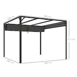 thumbnail of Outsunny Gazebo Pergola Retrattile con Tenda a Rullo Grigio Scuro