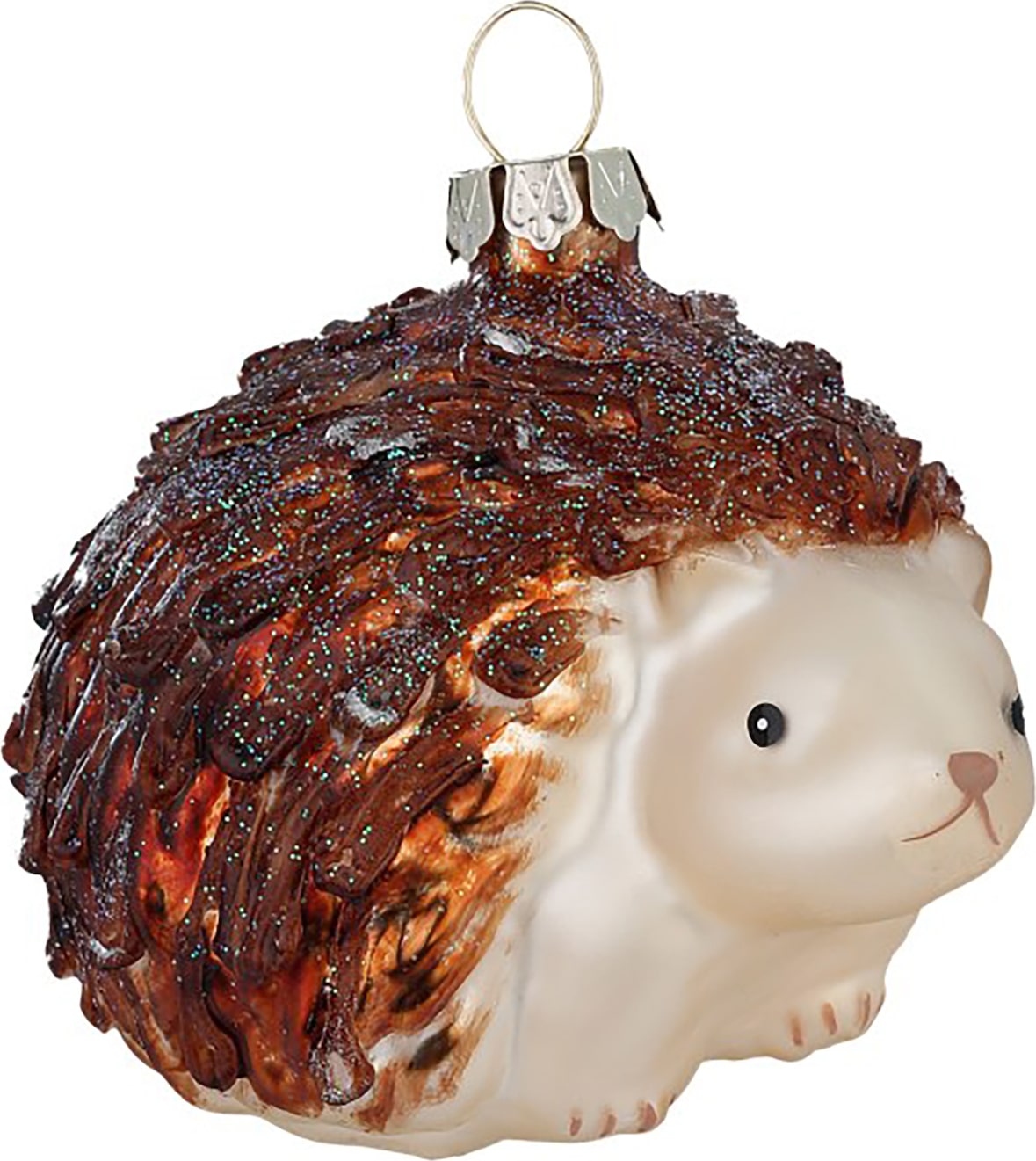 Christbaumschmuck Glas 8cm Igel Figur Handbemalt Weihnachtsbaum Anhänger Weihnachten Christbaumanhänger Weihnachtsbaumschmuck Wald Tiere Braun