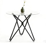 thumbnail of Esstisch rund Glas Schwarz 90x90x78  mit Hartglasplatte Metallbeinen verstellbaren Füßen, platzsparend für Küche Esszimmer Wohnzimmer