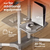 thumbnail of ONKRON Soporte TV Blanco con Altura Regulable para pantallas de 32 a 65", hasta 45 kg, VESA 100x100 a 600x400 mm, con ruedas, modelo TS1351-W Blanco