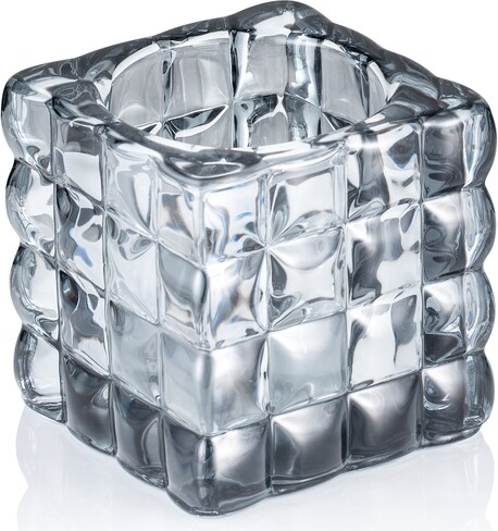 8x Cube Smoke Grey YUYU, Windlicht, Kerzenhalter, 8 x 8 x 8 cm, Glas