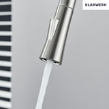 thumbnail of JANA | Rubinetto da cucina estensibile Premium in acciaio inox argento spazzolato | Rubinetto miscelatore ad alta pressione girevole a 360° 2 attacchi