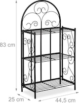 thumbnail of Relaxdays Blumenregal, klappbar, 3 Ebenen, Balkon, Garten & Indoor, Metall, Pflanzenregal HBT 83 x 44,5 x 25 cm, schwarz